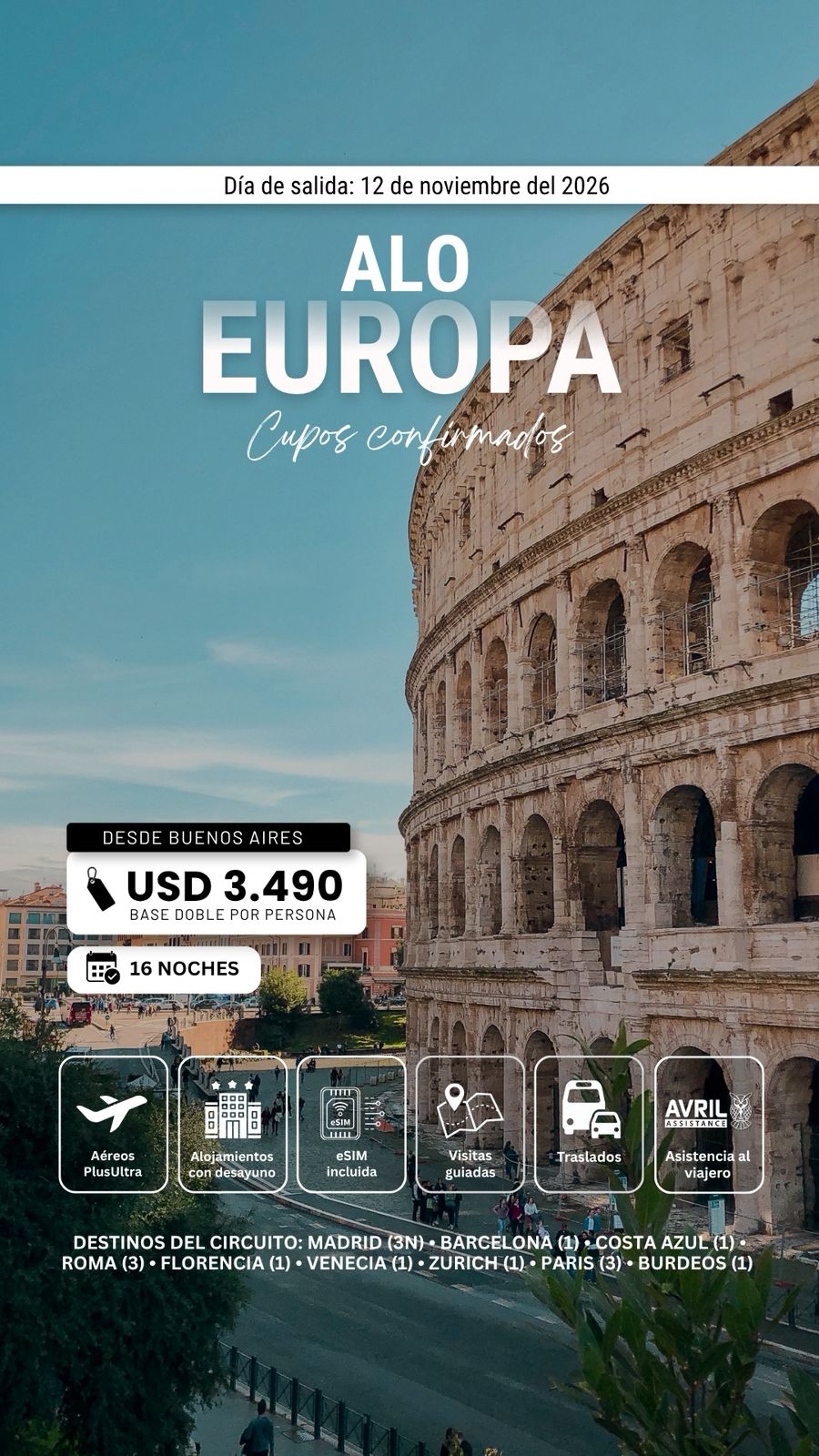Alo Europa con vuelos Noviembre.
