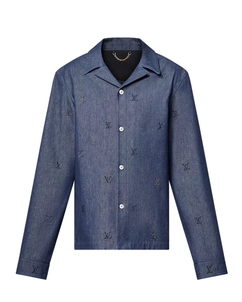 LV Blason Embellished Denim Shirt
