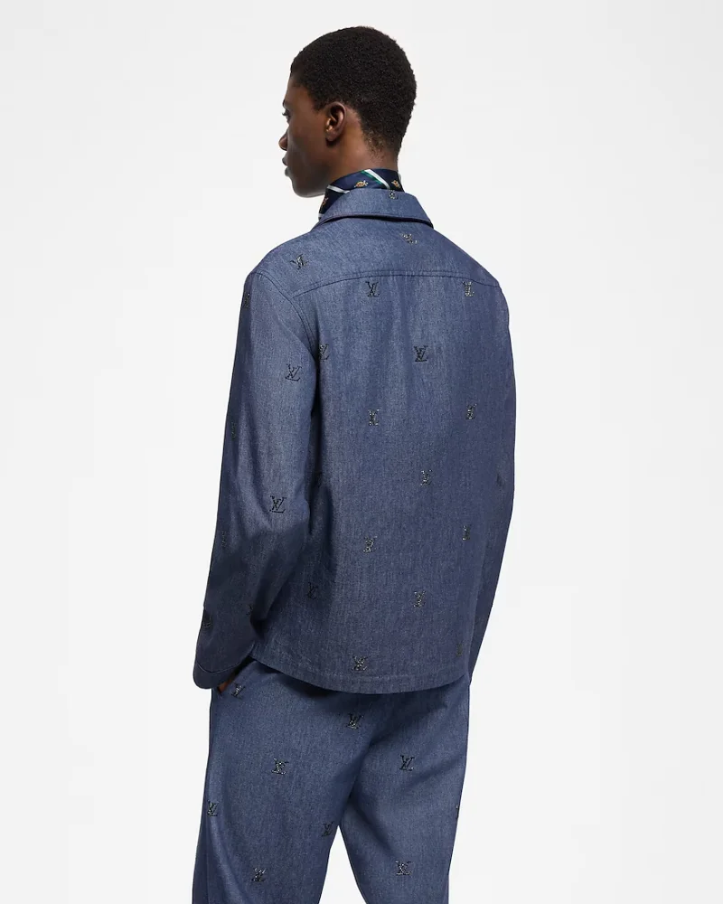 LV Blason Embellished Denim Shirt - View 3