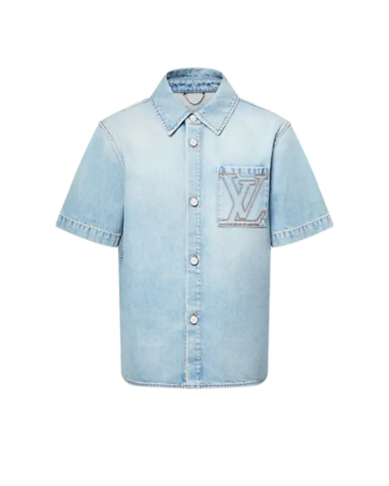 Short-Sleeved Denim Shirt