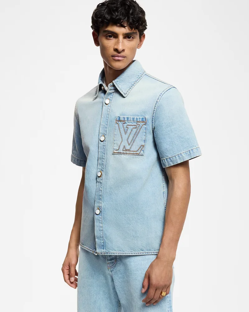 Short-Sleeved Denim Shirt - View 2