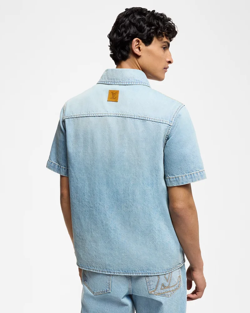 Short-Sleeved Denim Shirt - View 3