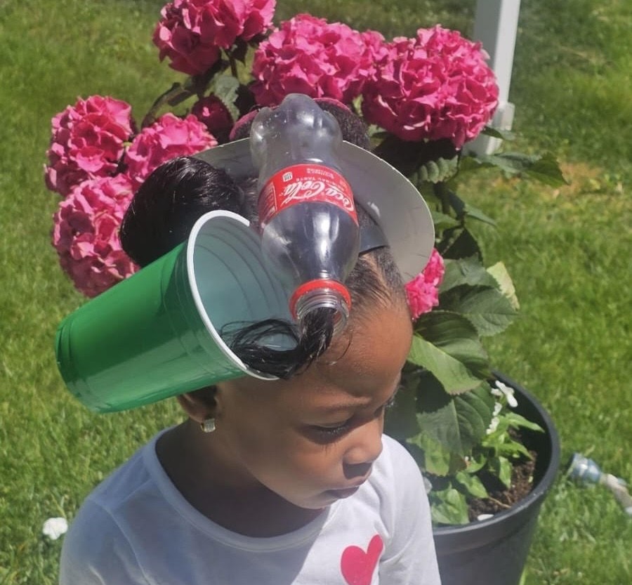 Leonora in her crazy hairstyle.