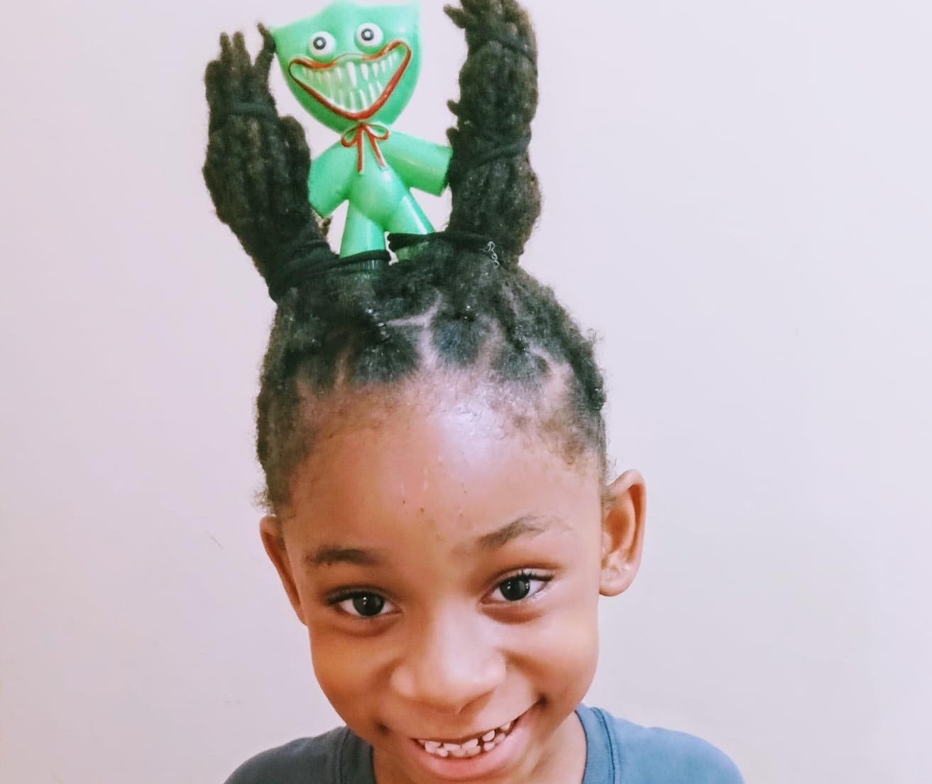 One of our students in his crazy hairstyle.