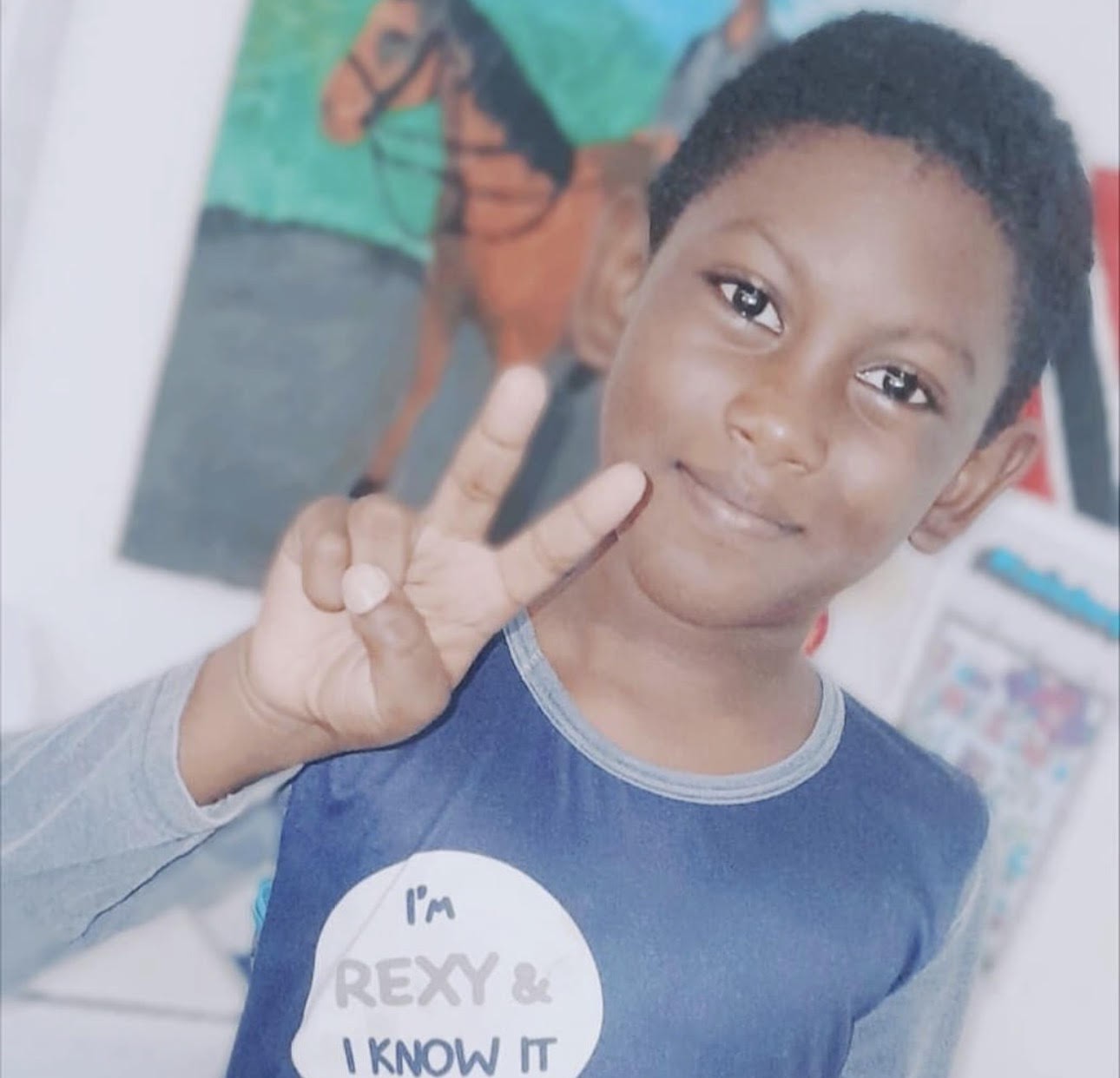 Kaiden in his pajamas.