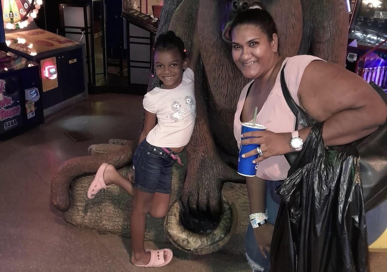 Miss Mungal and Shamya at Five Islands.