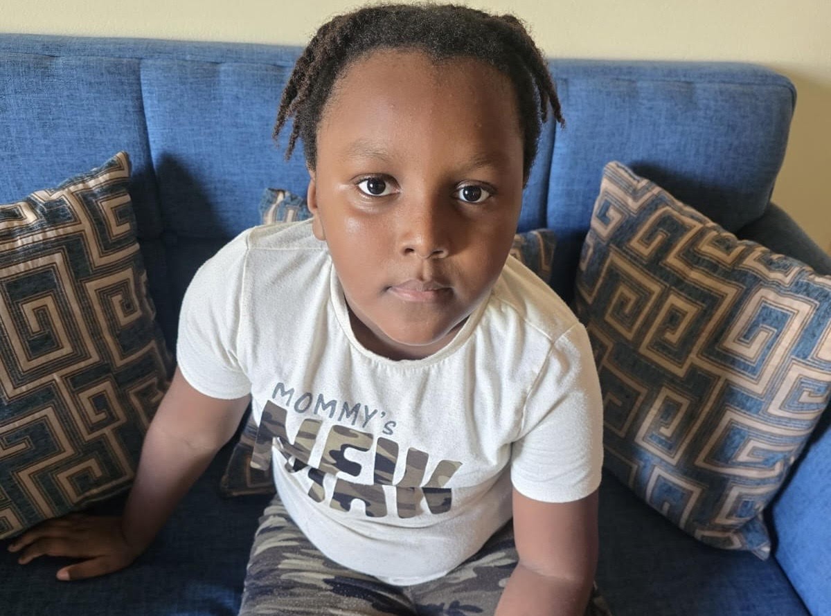 J'mali in his pajamas.