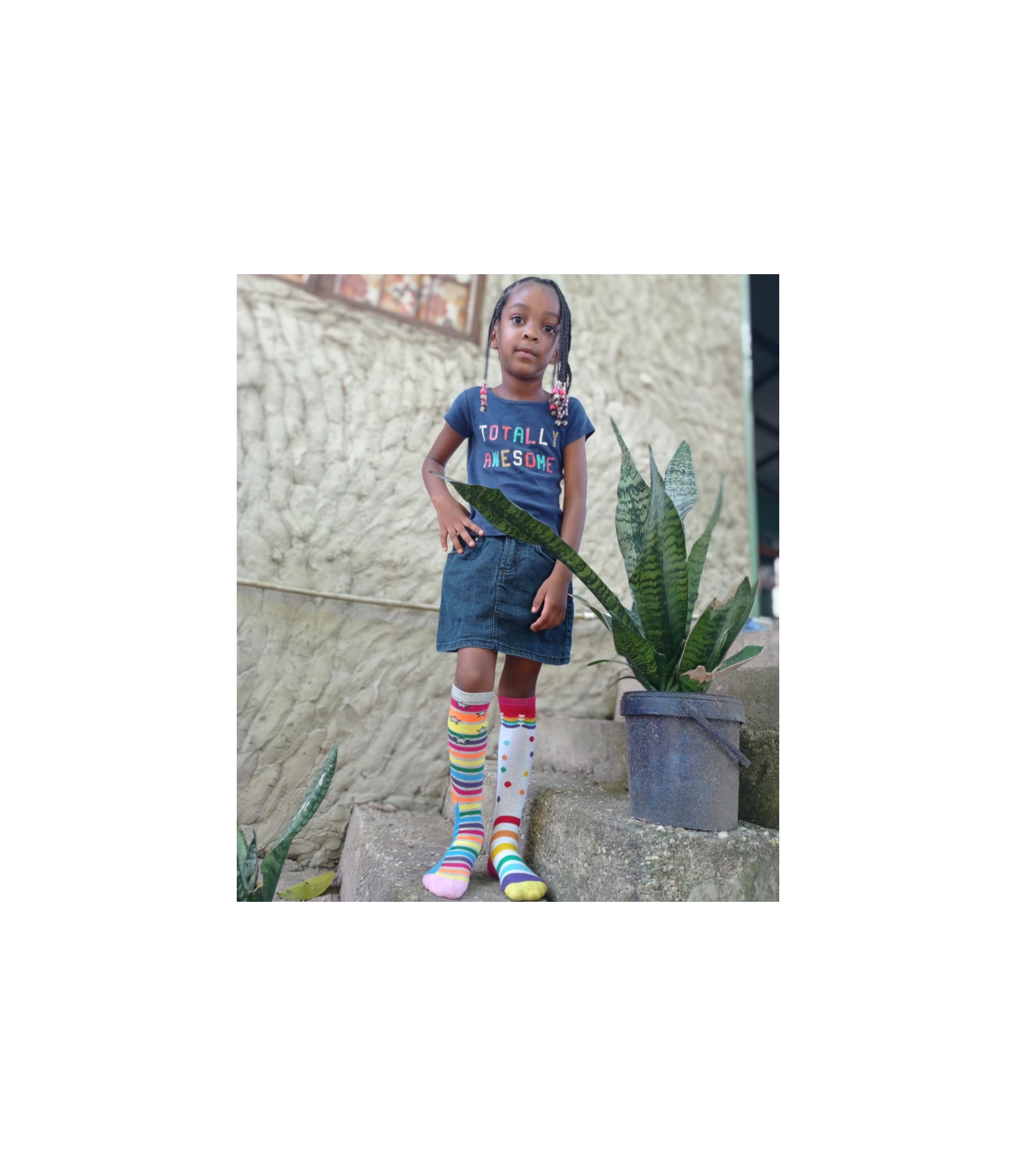 Itarah in her fancy sock.