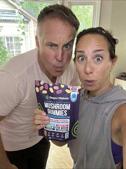 Happy customers with mushroom gummies