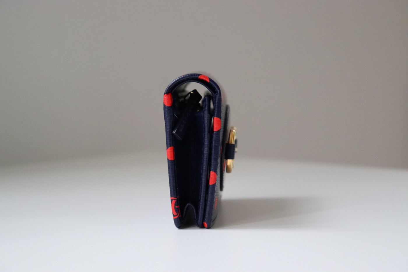 GUCCI Horsebit 1955 Polka-Dot Bifold Wallet