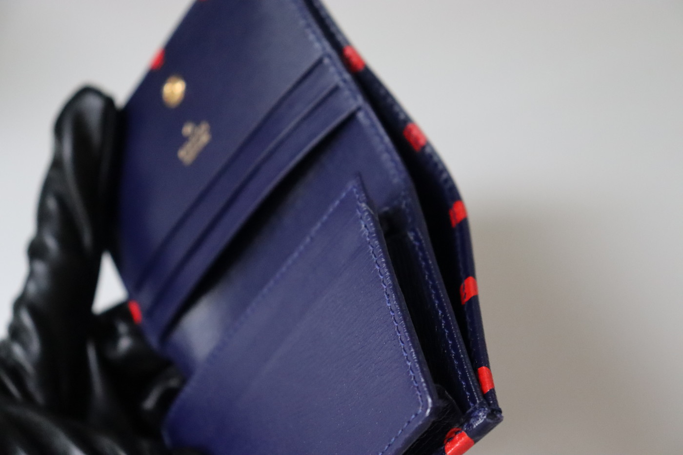 GUCCI Horsebit 1955 Polka-Dot Bifold Wallet