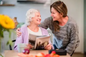 Caregiver with client