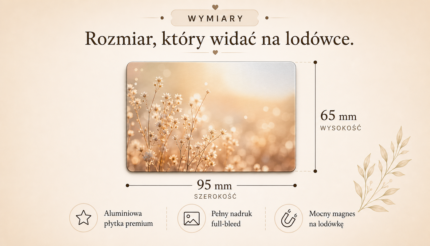 Wymiary produktu — 95 × 65 mm