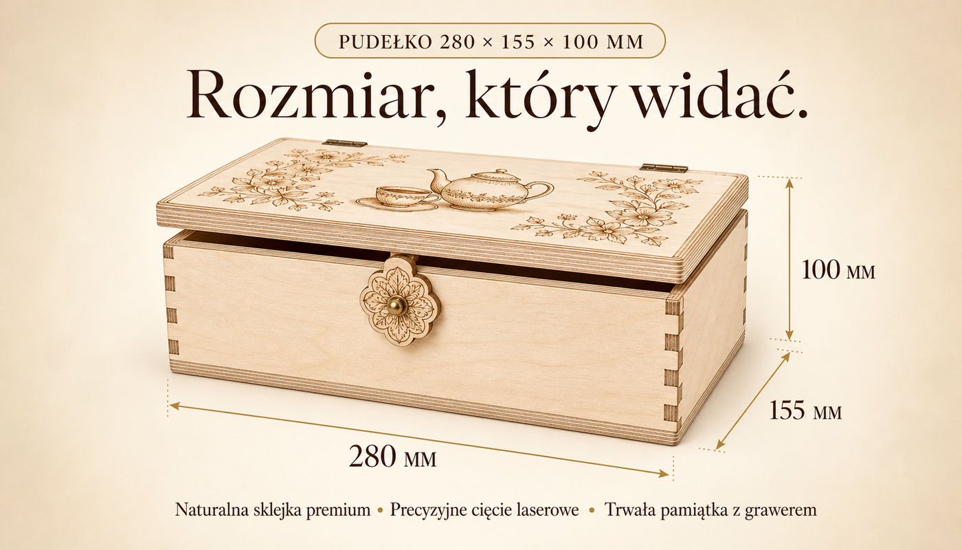 Wymiary produktu — 280 × 155 × 100 mm