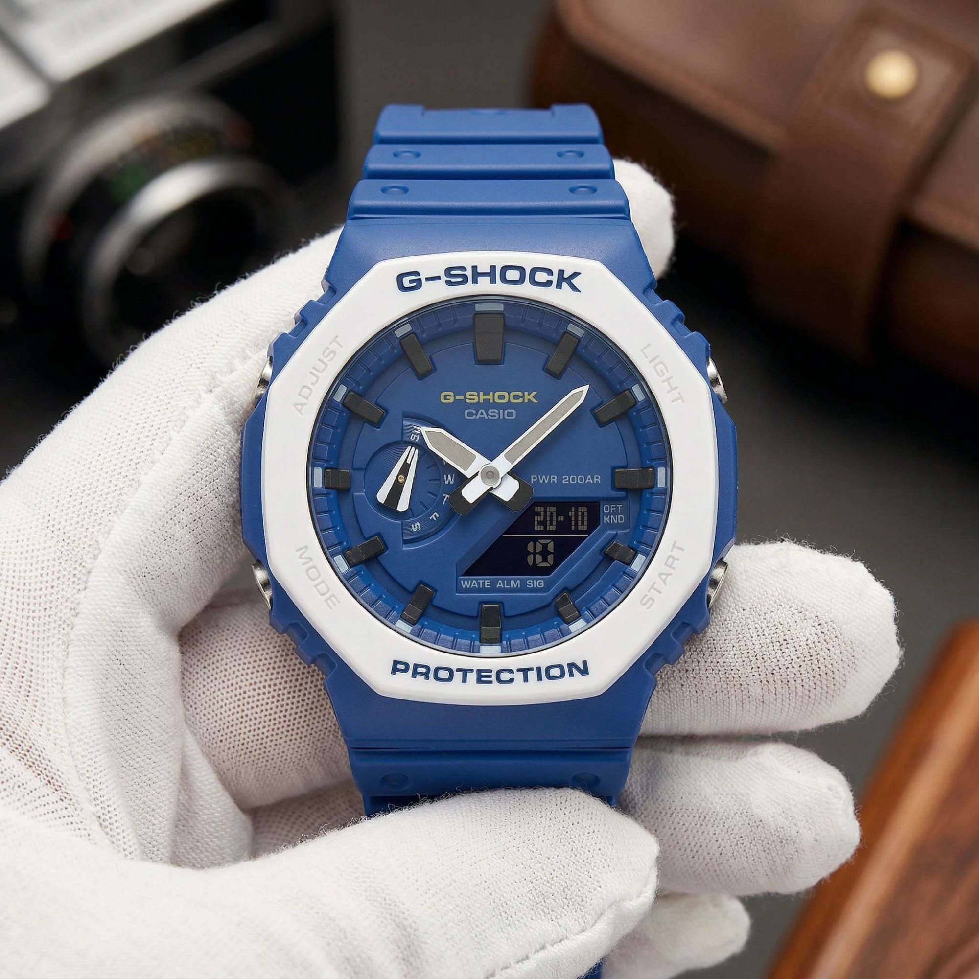Casio G-Shock GA-2100 Blue and White - view 1