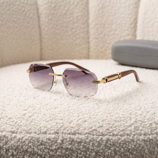 Cartier Rimless Faceted Sunglasses