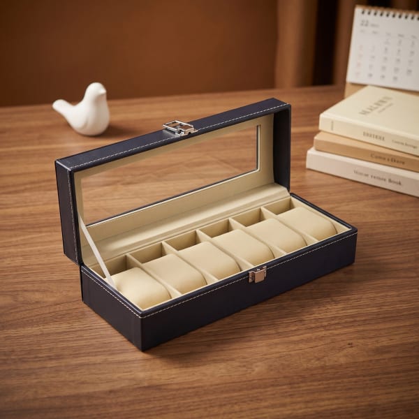 LEATHER WATCH BOX 6SLOTS