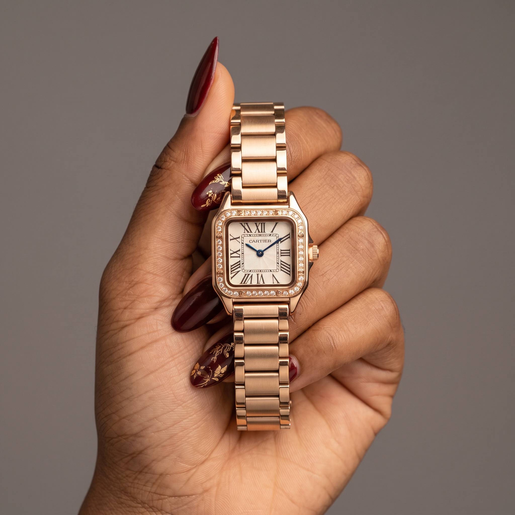 Cartier Santos-Dumont Rose Gold with Stone-Set Bezel - view 1