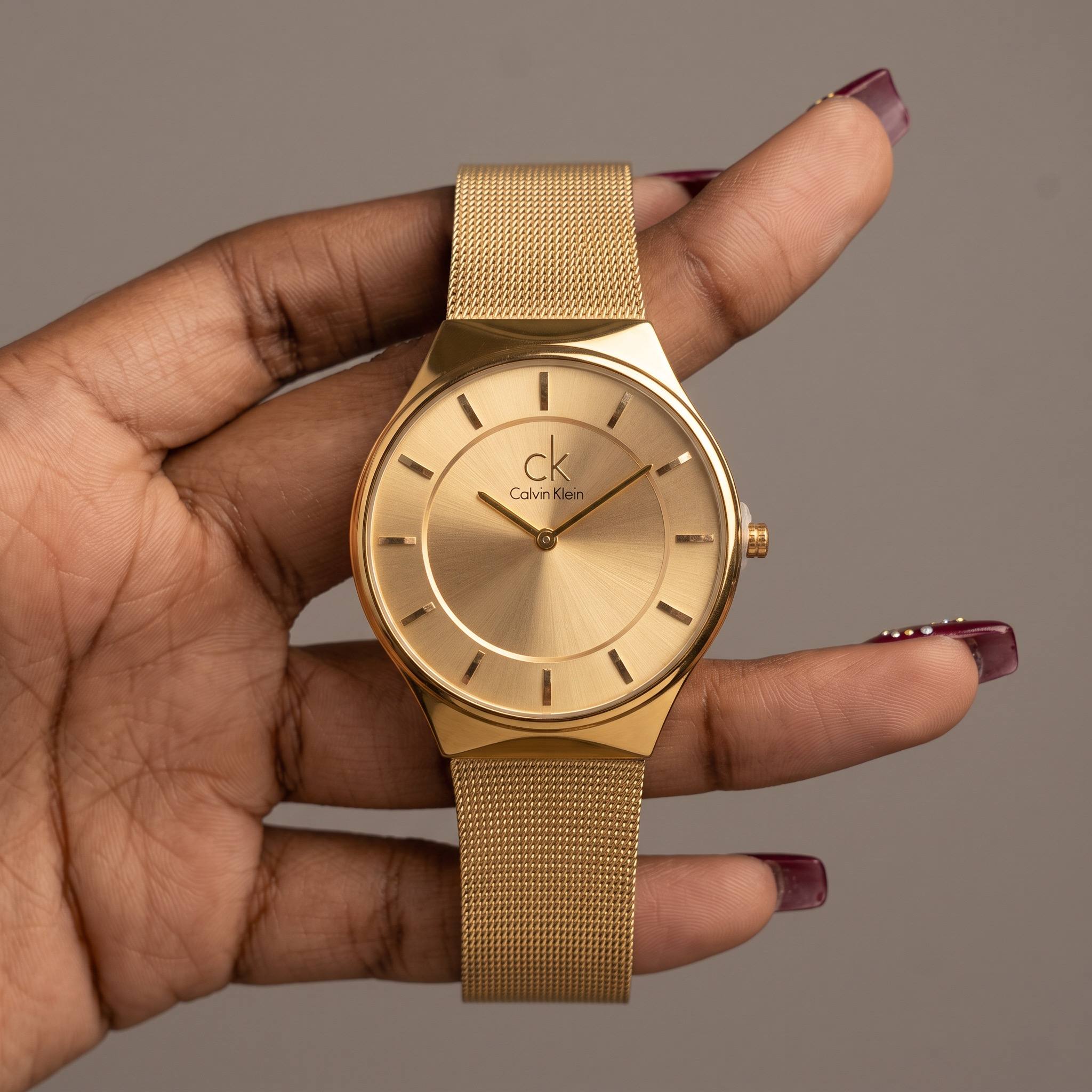 Calvin Klein Minimal Gold-Tone Mesh Watch