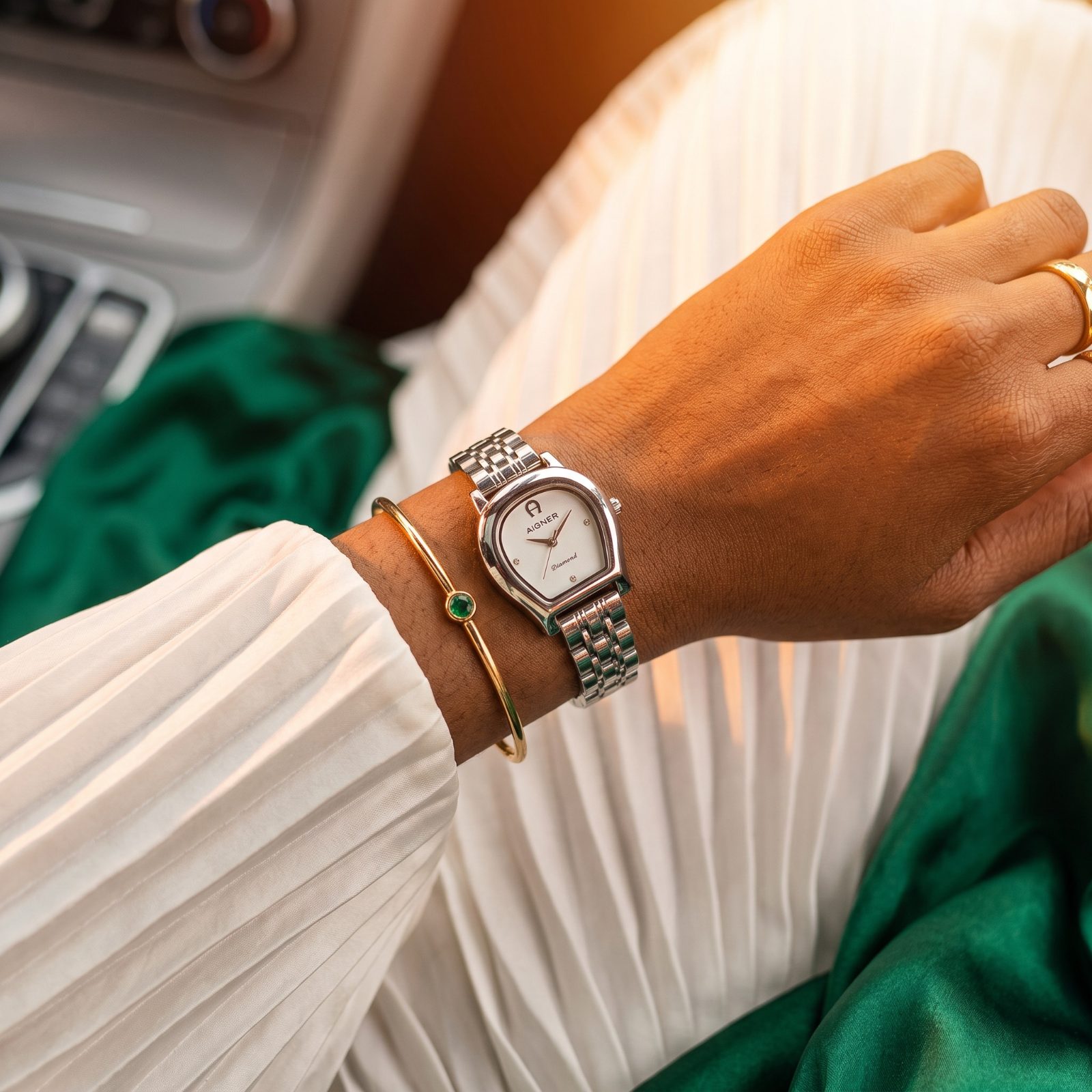 Aigner Diamond Silver Bracelet Watch view 2