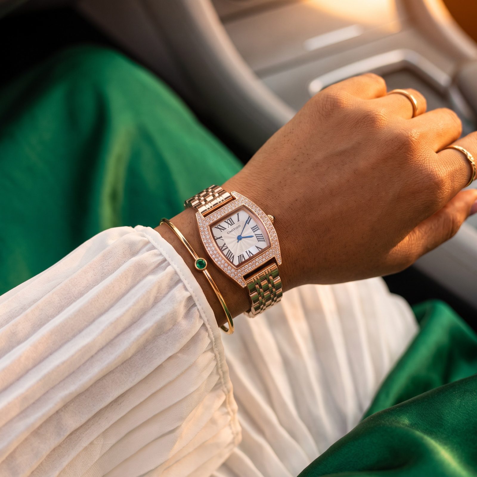 Cartier Tortue Rose Gold Bracelet Watch view 2