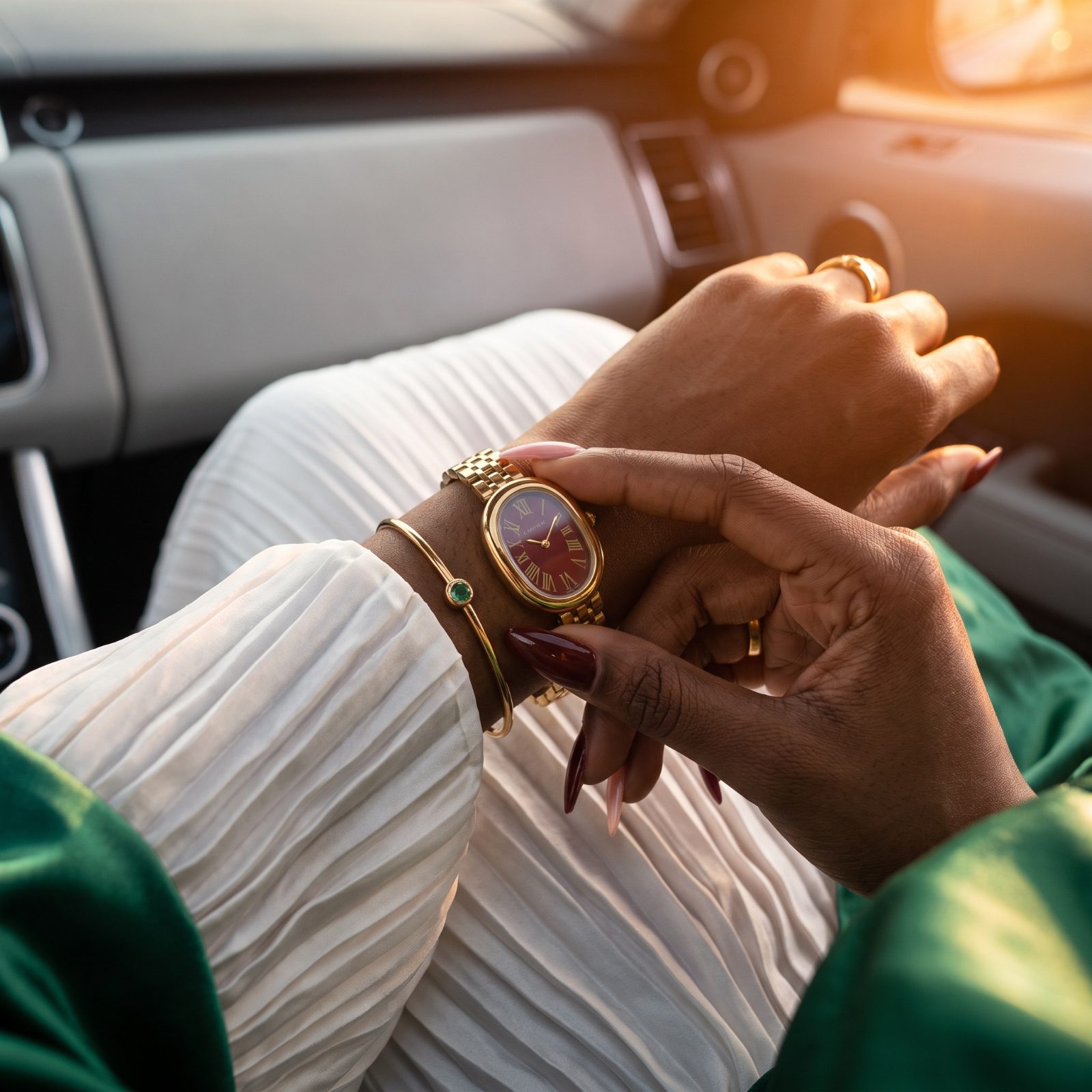 Cartier Oval Baignoire Gold-Tone Bracelet Watch view 2