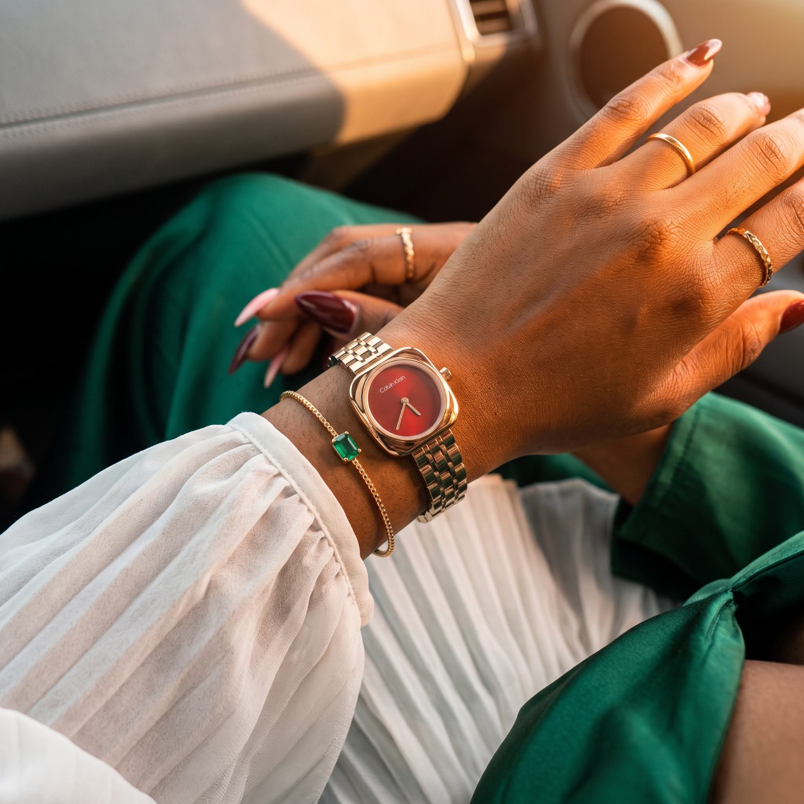 Calvin Klein Rose Gold-Tone Cushion Case Watch view 2