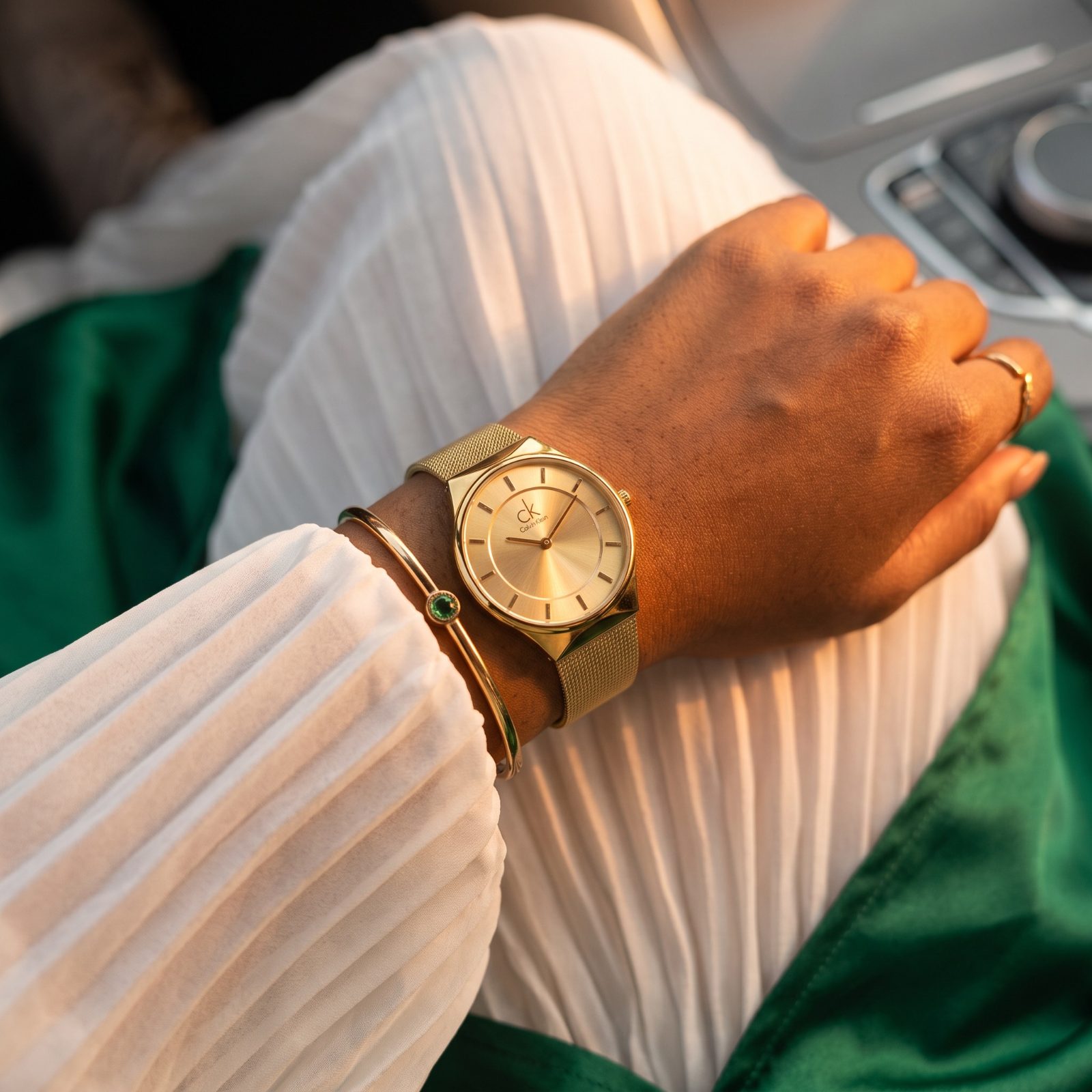 Calvin Klein Minimal Gold-Tone Mesh Watch view 2