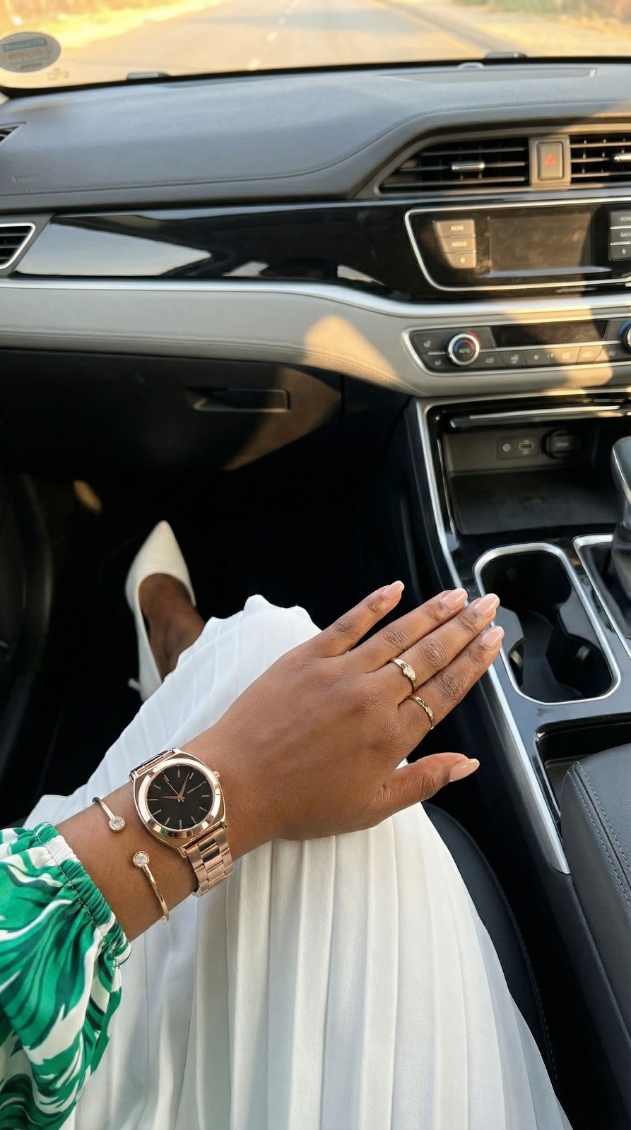 Hannah Martin Rose Gold-Tone Watch with Black Dial view 2