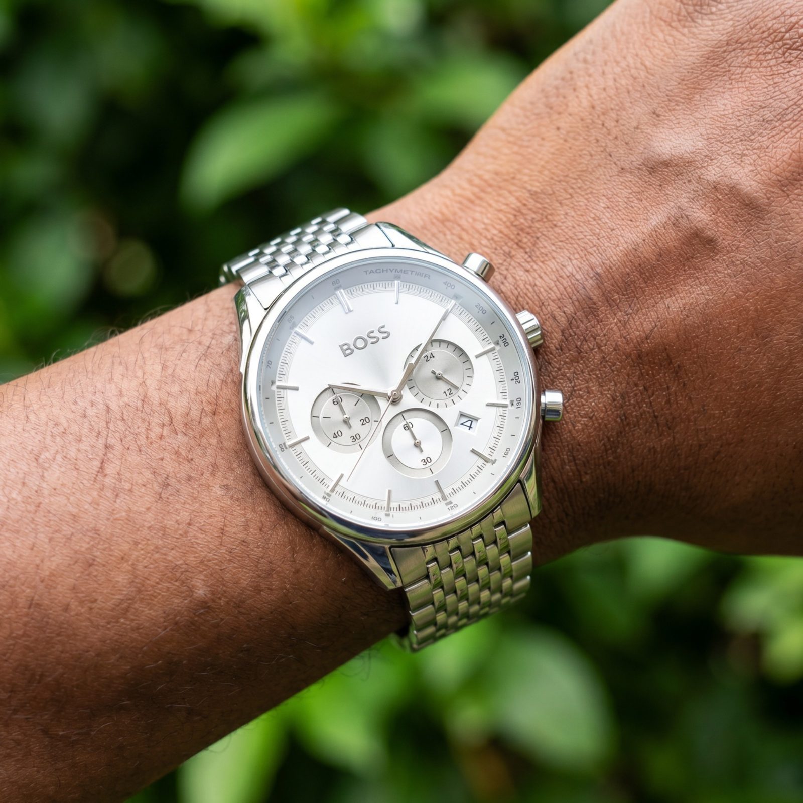Hugo Boss Silver-Tone Chronograph Watch view 2
