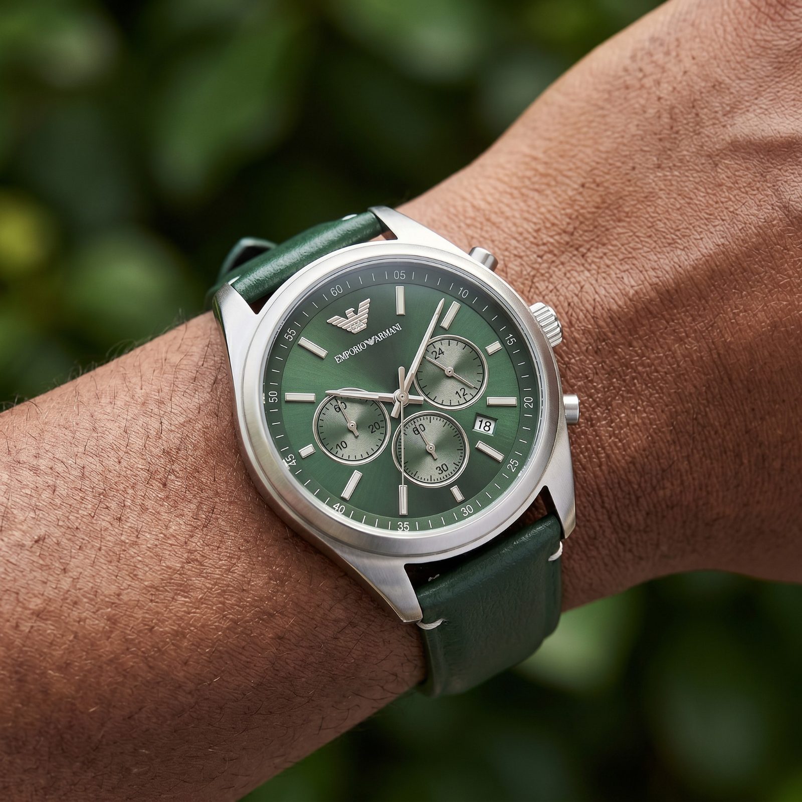 Emporio Armani Chronograph Green Dial Watch view 2