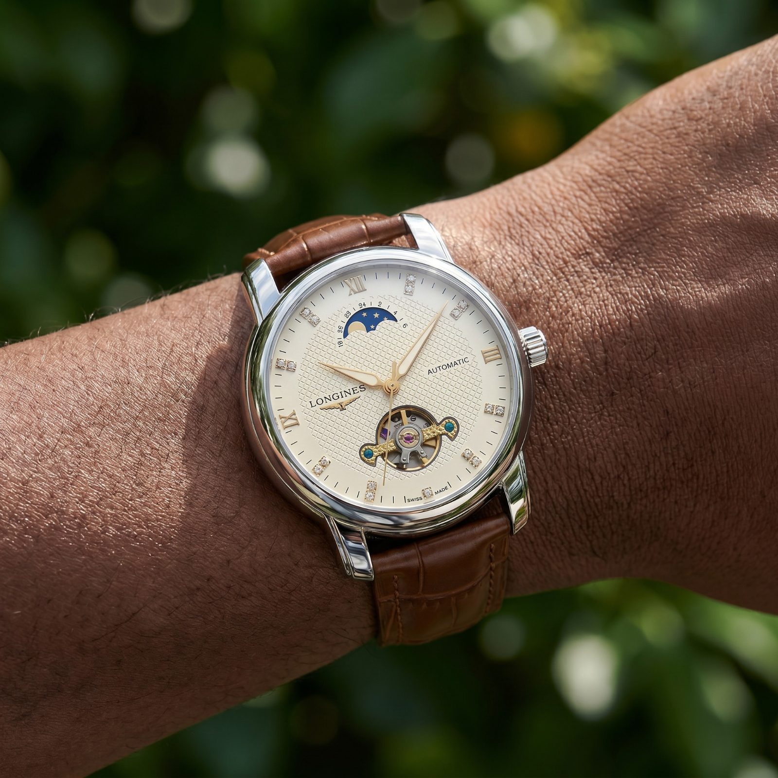 Longines Automatic Moon Phase Open Heart view 2