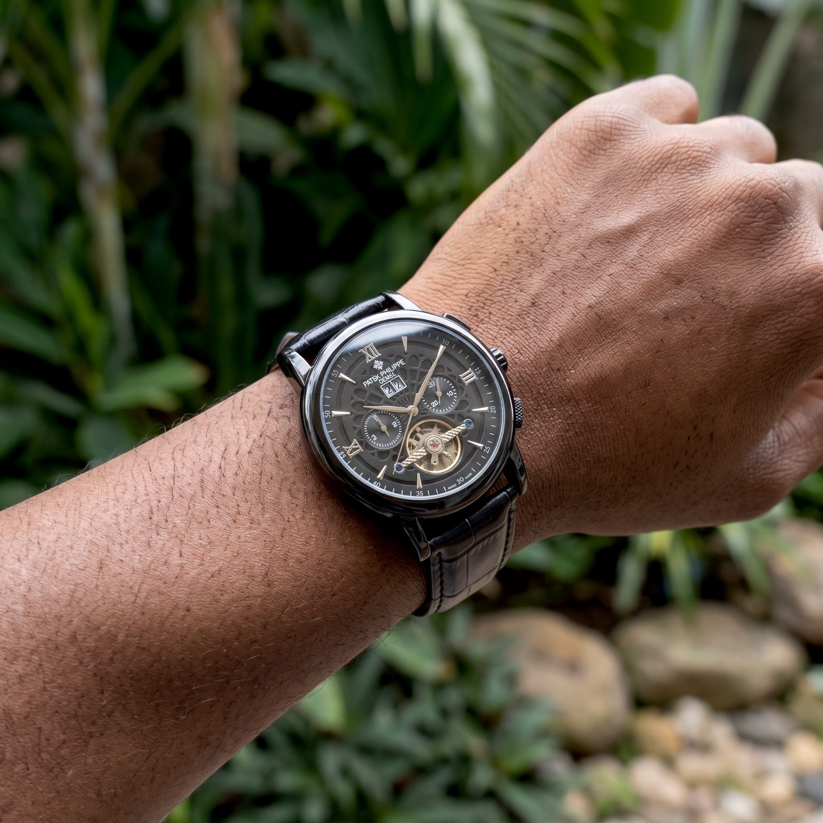 Patek Philippe Geneve Black PVD Tourbillon Chronograph view 2