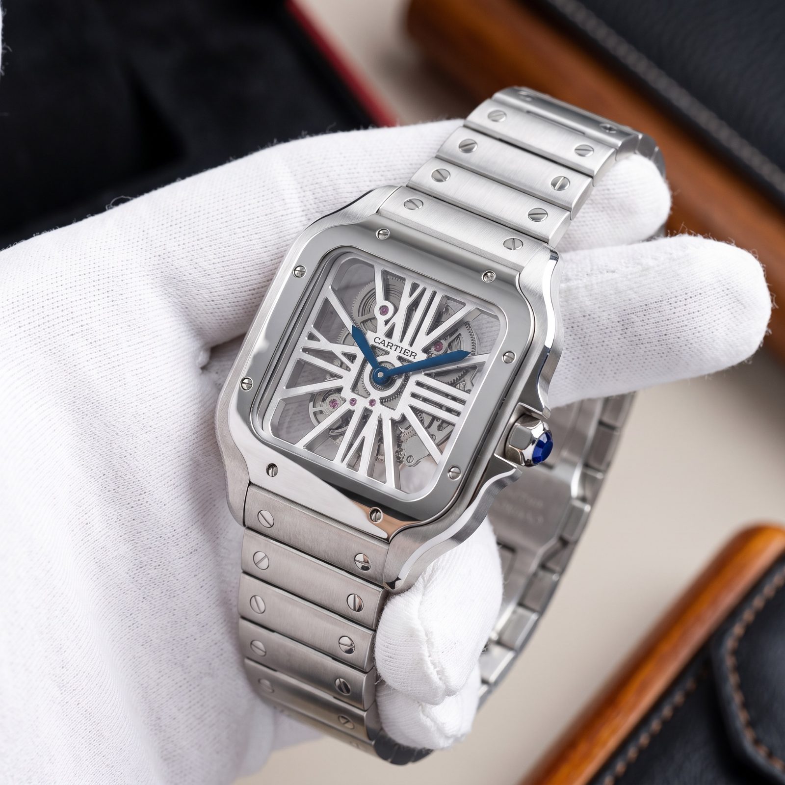 Cartier Santos Skeleton view 1