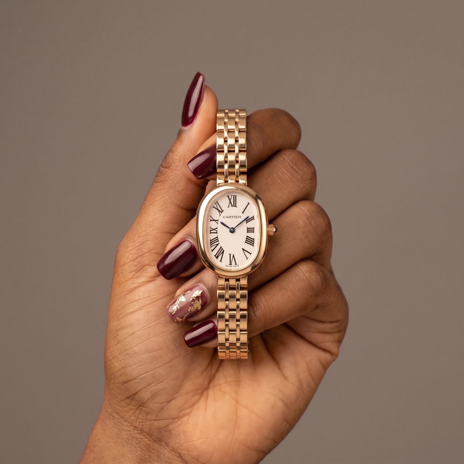 Cartier Oval Baignoire Gold-Tone Bracelet Watch view 1