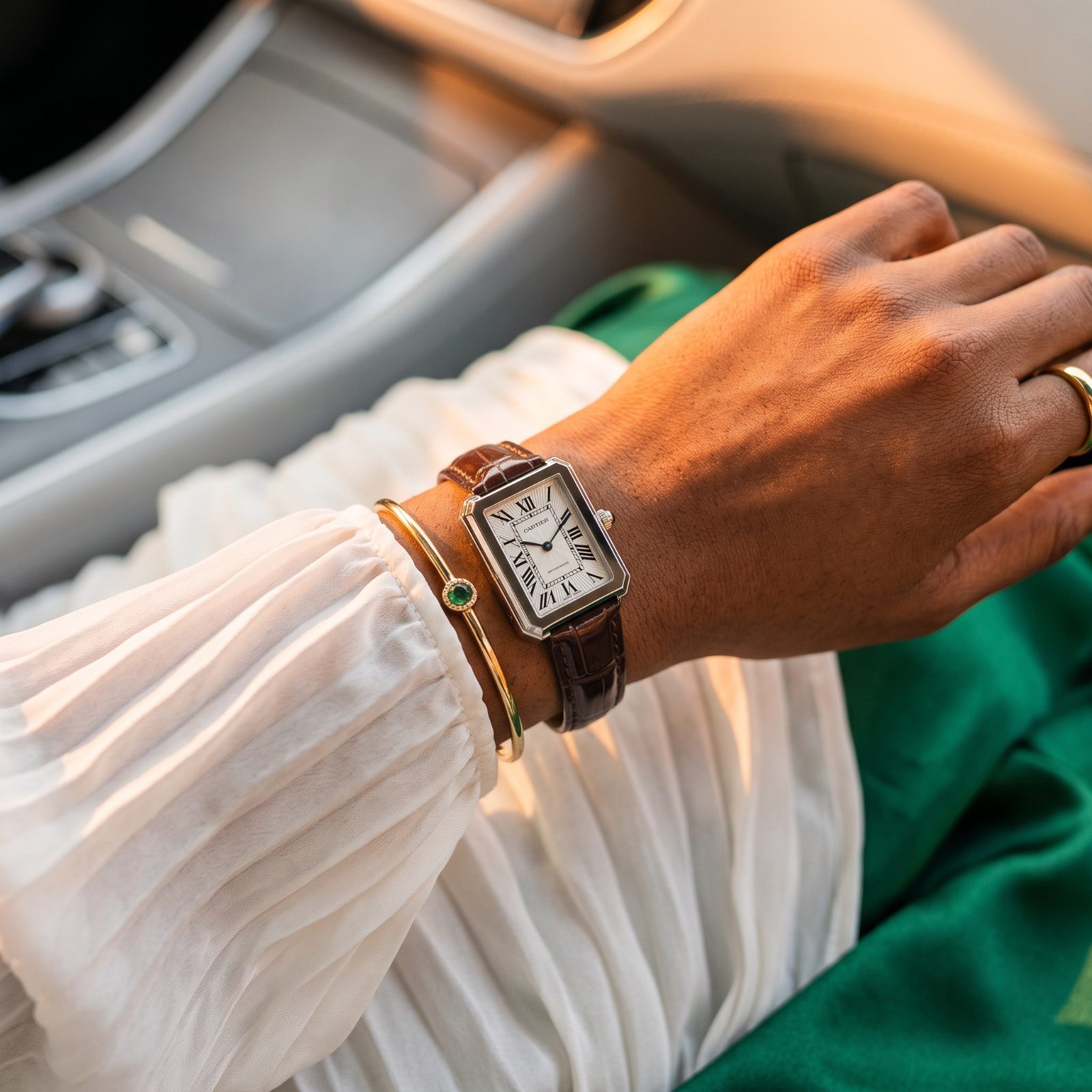 Cartier Rectangle Sliver-Tone Watch (copy) view 2