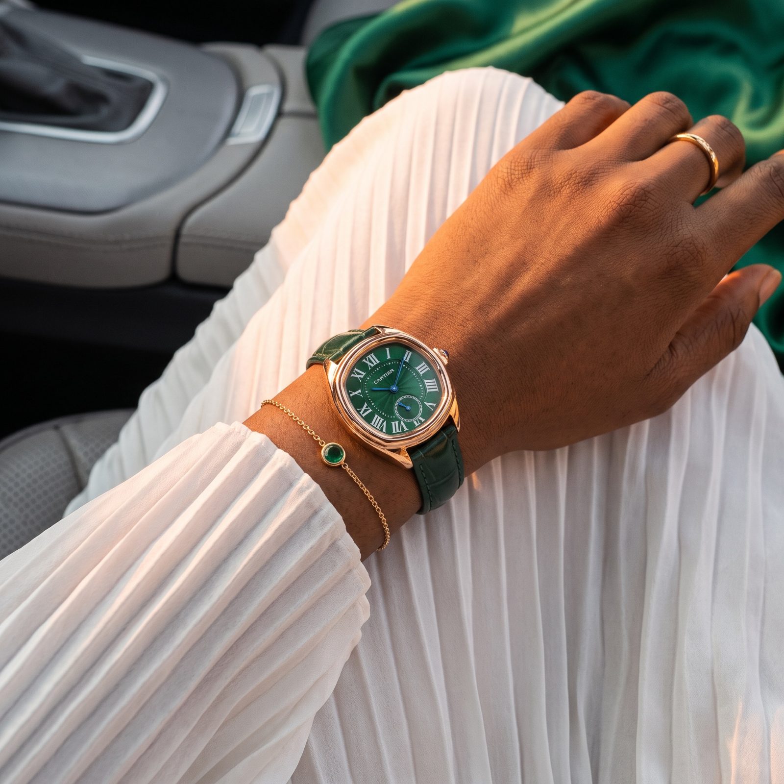Cartier Drive de Cartier Small Seconds Green Dial view 2