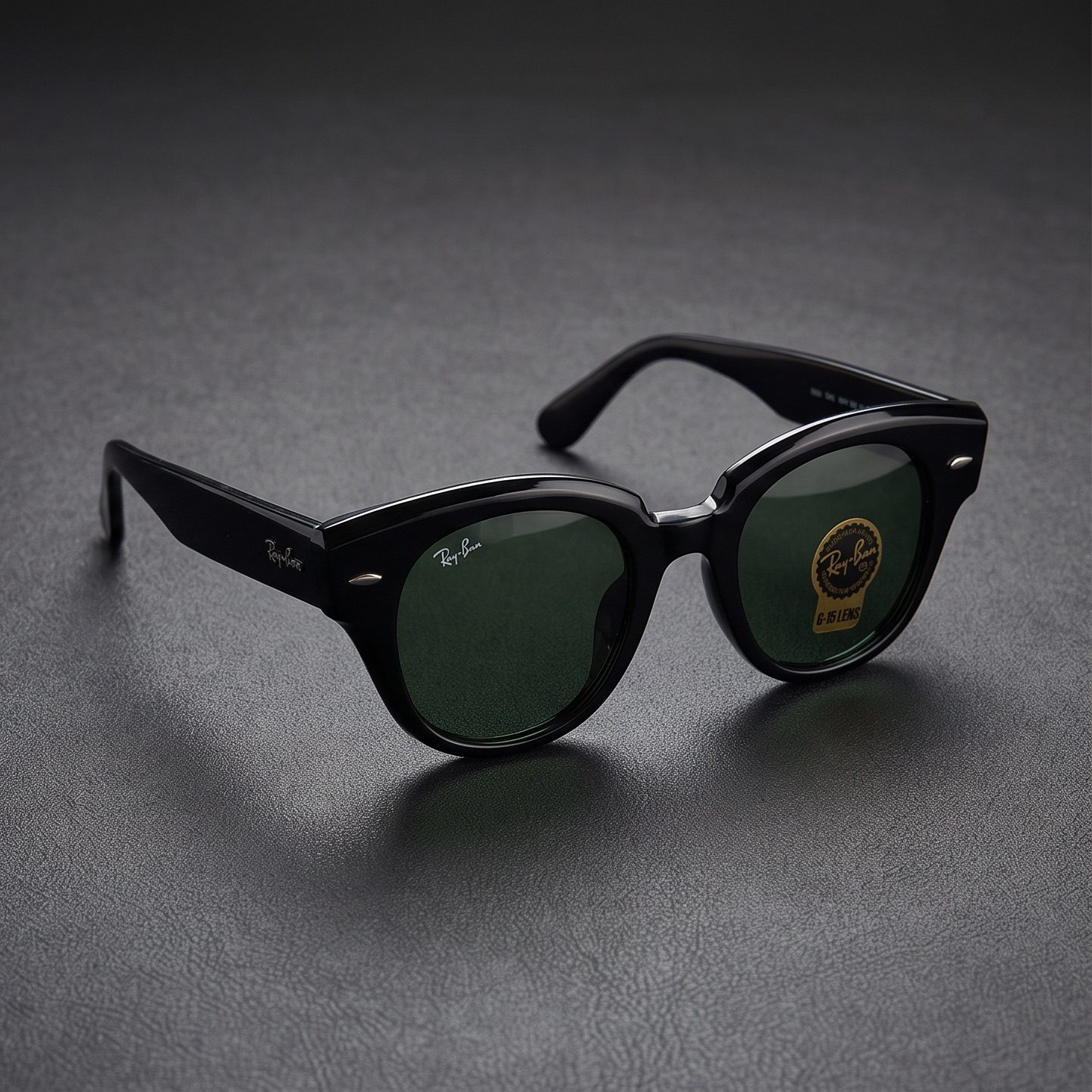 Ray-Ban Roundabout Black Acetate Sunglasses view 2