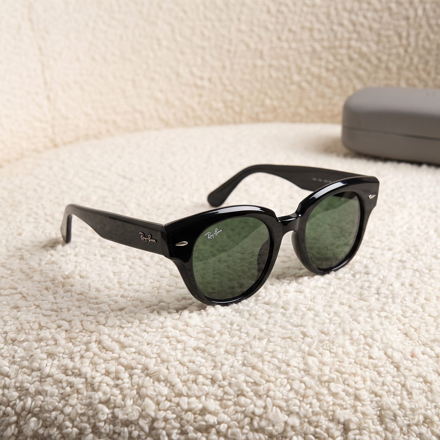 Ray-Ban Roundabout Black Acetate Sunglasses view 1