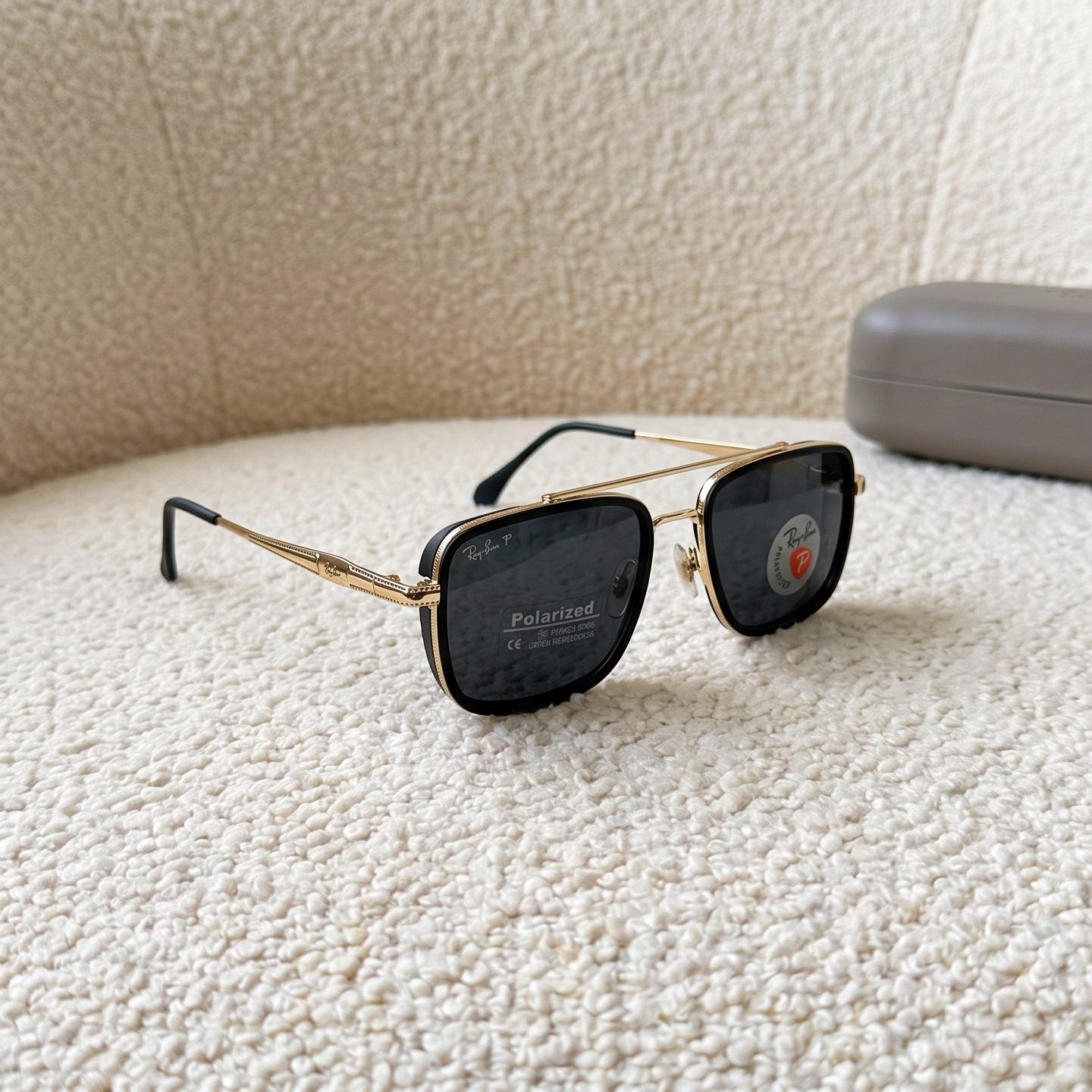 Ray-Ban Polarized Square Double-Bridge Sunglasses view 1