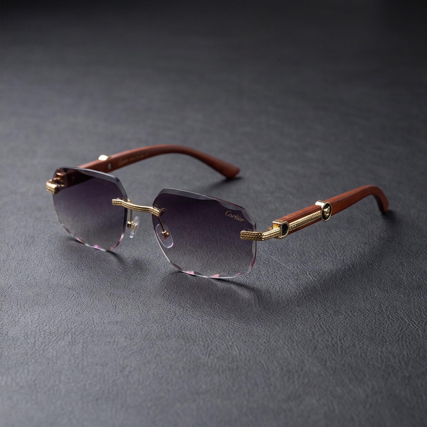 Cartier Rimless Faceted Sunglasses view 2