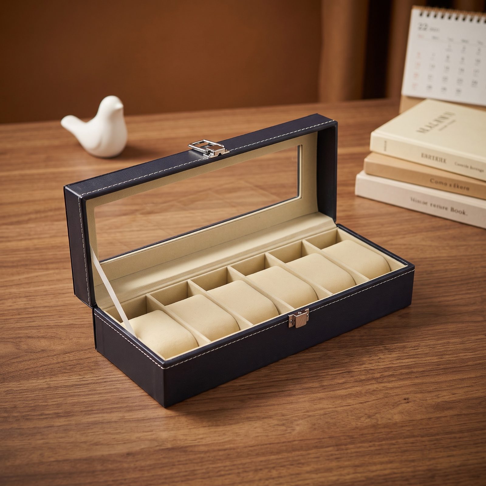 LEATHER WATCH BOX 6SLOTS