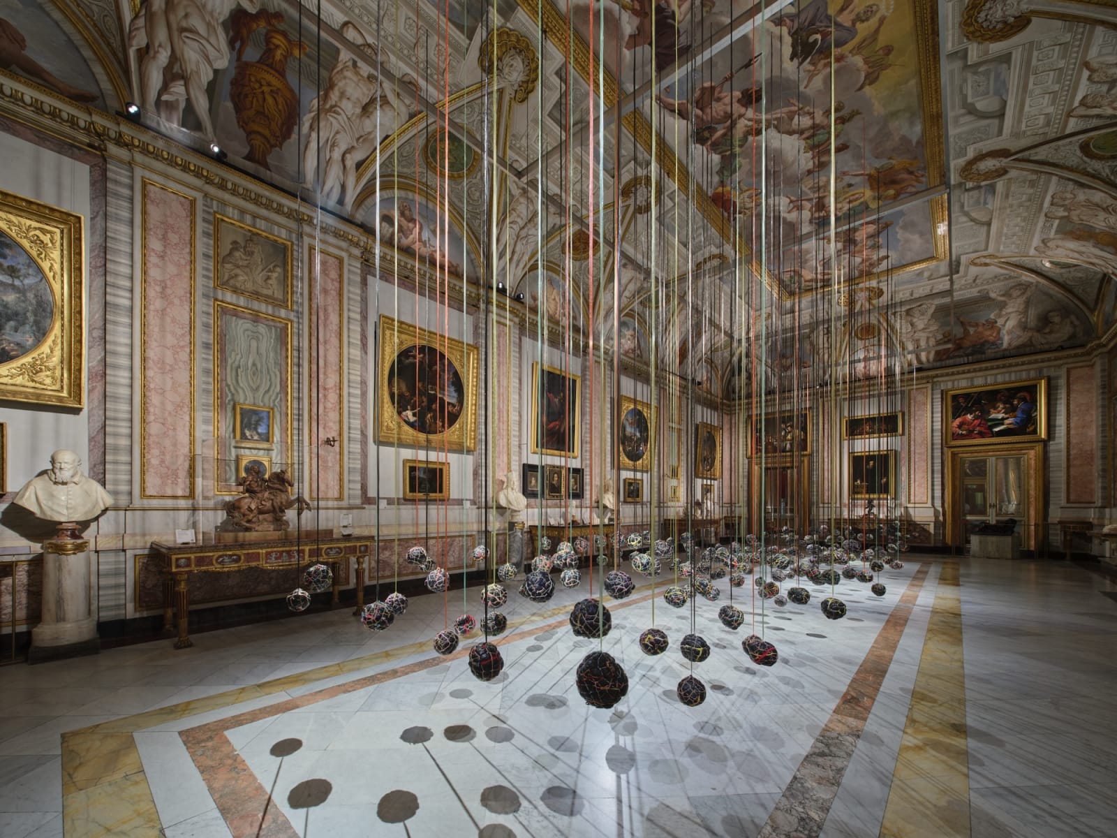 Galleria-Borghese-Wangechi-Mutu-Poemi-della-terra-nera-2-Installation-view-with-Suspended-Playtime-Galleria-Borghese-1751566020179