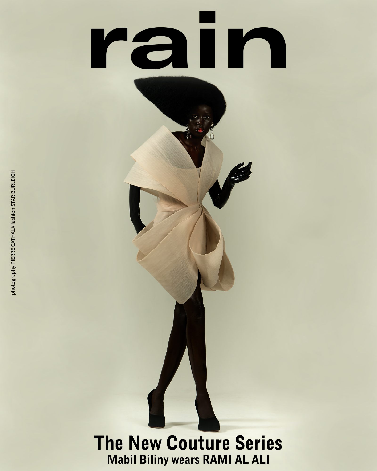 Dress by RAMI AL ALI, gloves, stylist