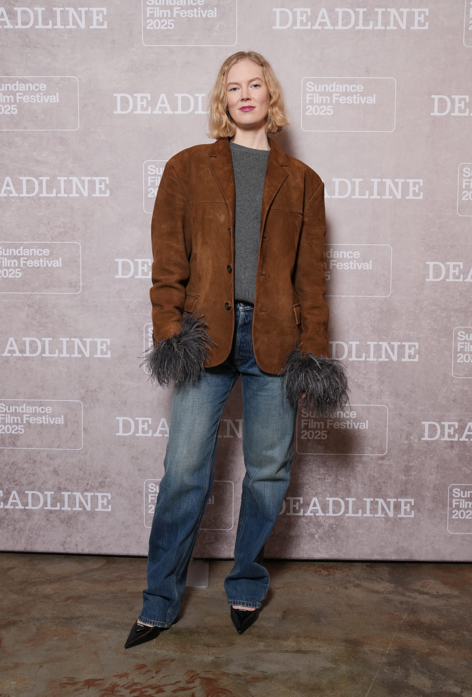 Rosy McEwen in Prada at the Sundance Film Festival on January 25th, 2025 in Park City, Utah (Photo by Deadline/Deadline via Getty Images)