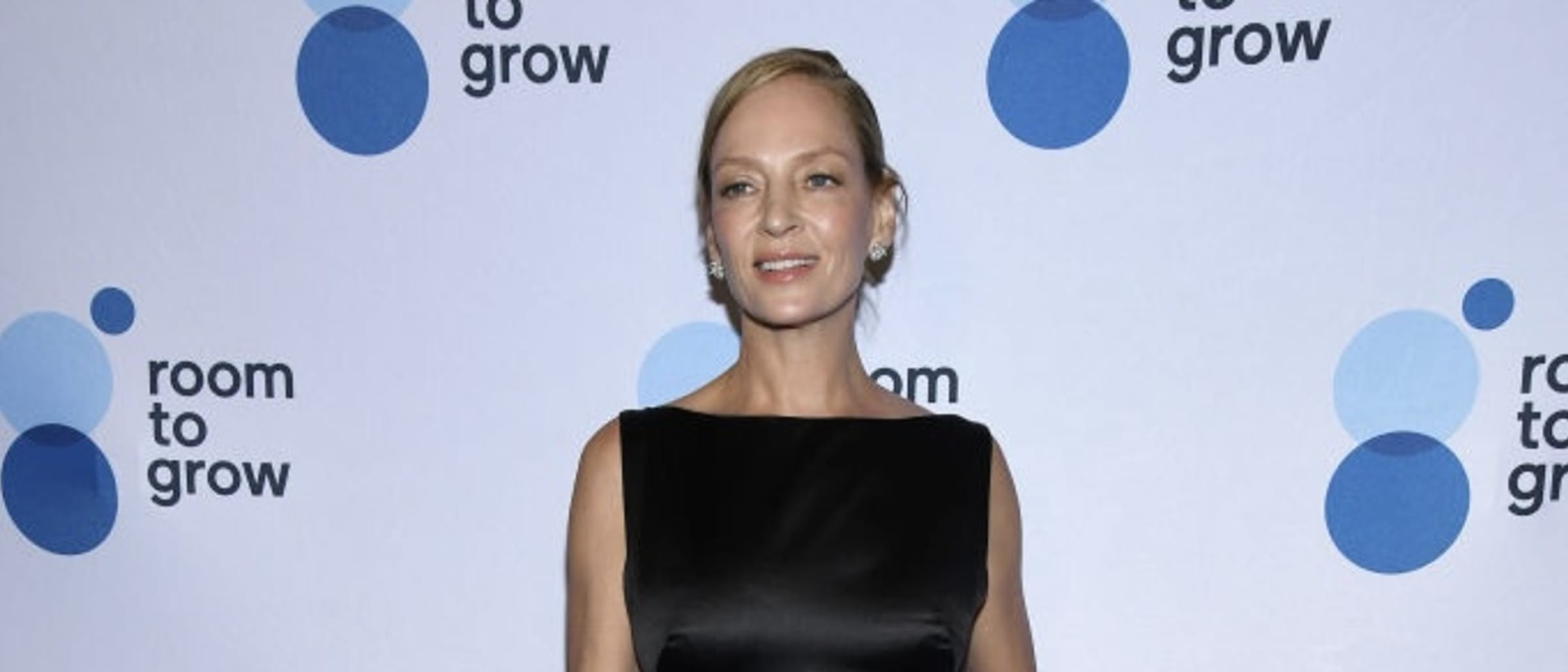 Uma Thurman Epitomizes Timeless Elegance in Burberry at Room to Grow Gala