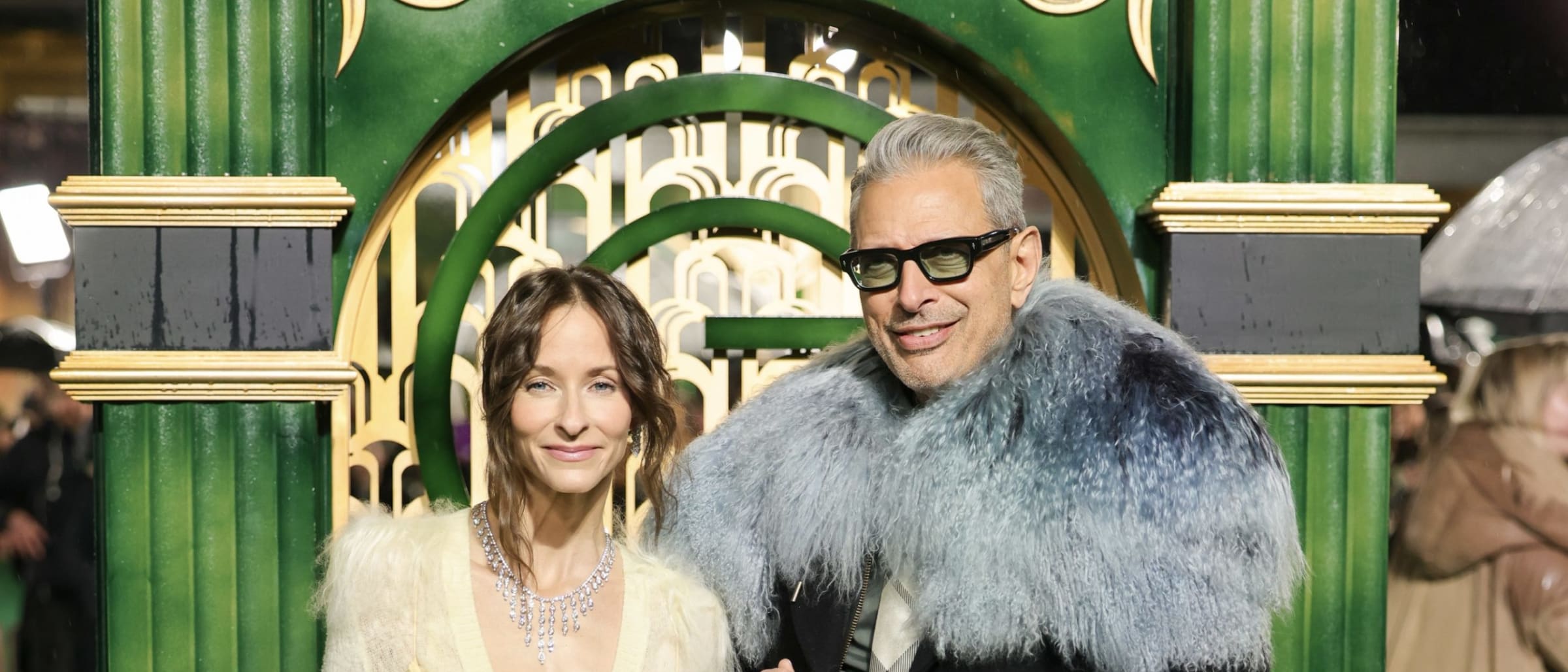Jeff Goldblum and Emilie Goldblum Channel Emerald City Glamour in Burberry at ‘Wicked’ Premiere in London