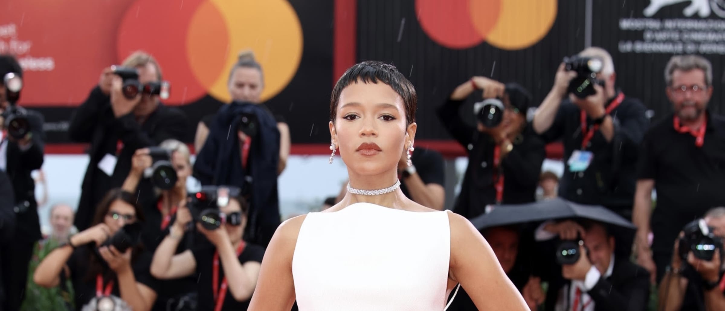 Taylor Russell Dazzles in Custom ALAÏA at ‘The Room Next Door’ Premiere in Venice