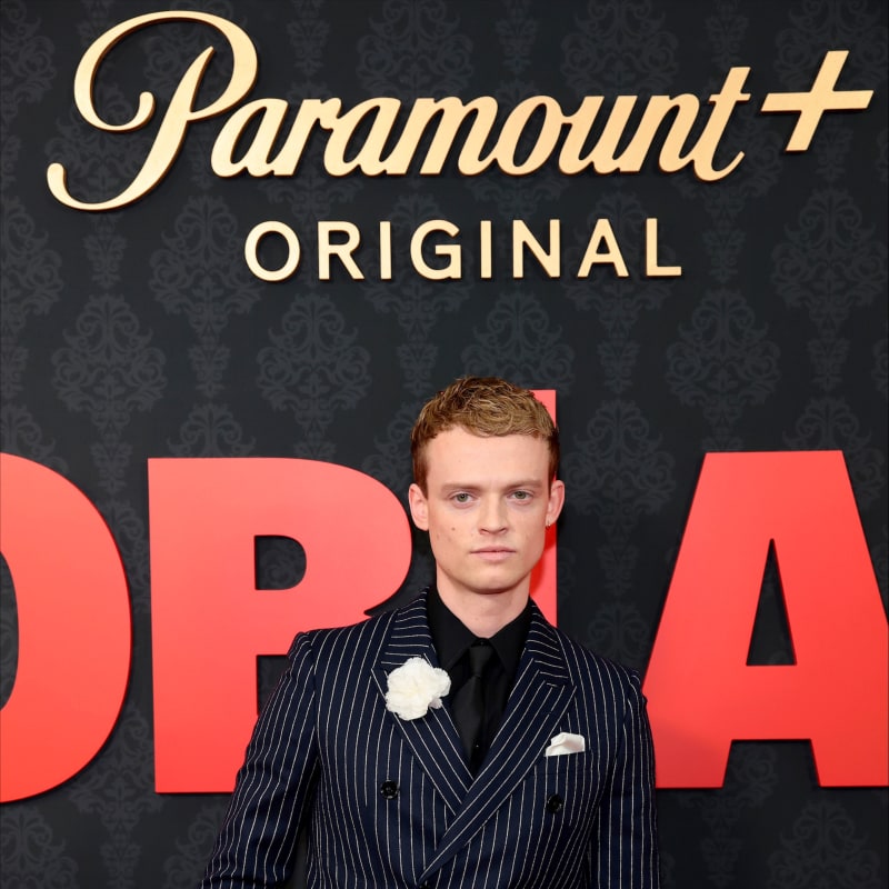 Anson Boon in Striking CELINE HOMME at 'MobLand' Premiere in New York