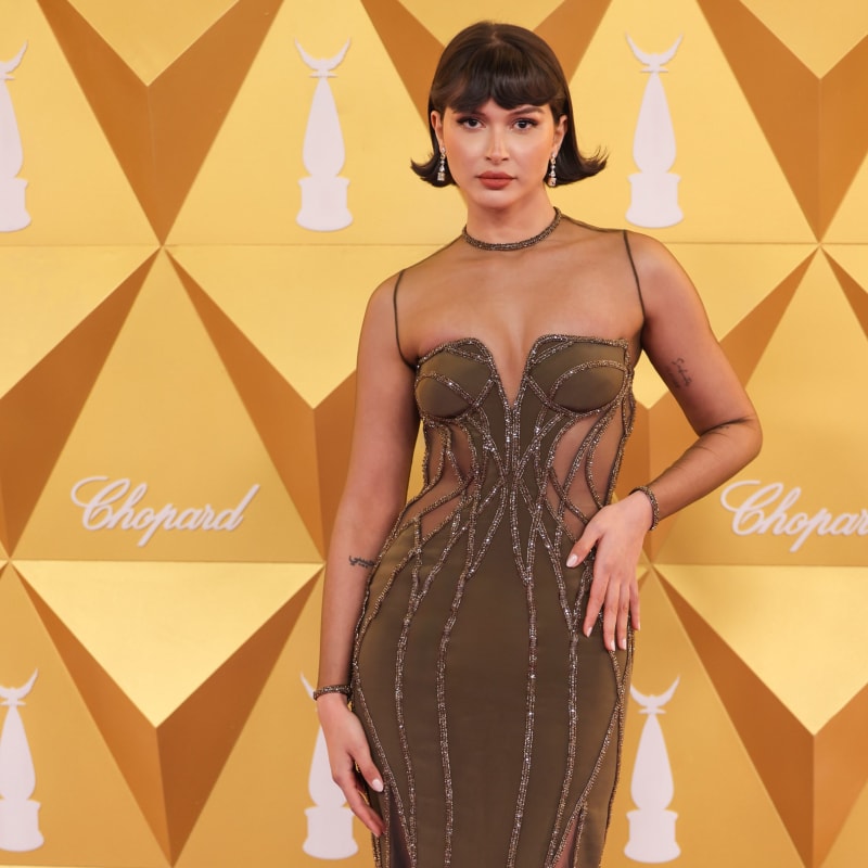 Azza Slimene Commands Joy Awards Red Carpet in Sculptural Versace